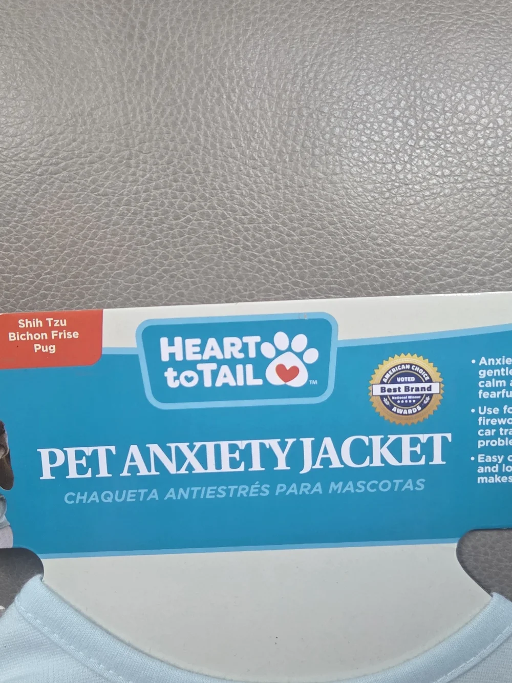 NWT Heart to Tail Light Blue Pet Anxiety Jacket – Size Small ~ Bin 1k